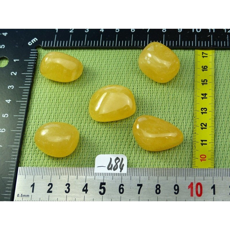 Calcite Orange Q Extra Lot de 5 Pierres Roulées 71g | Minéraux Paubrasil