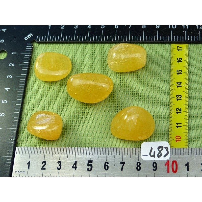 Calcite Orange Q Extra Lot de 5 Pierres Roulées 67g | Minéraux Paubrasil