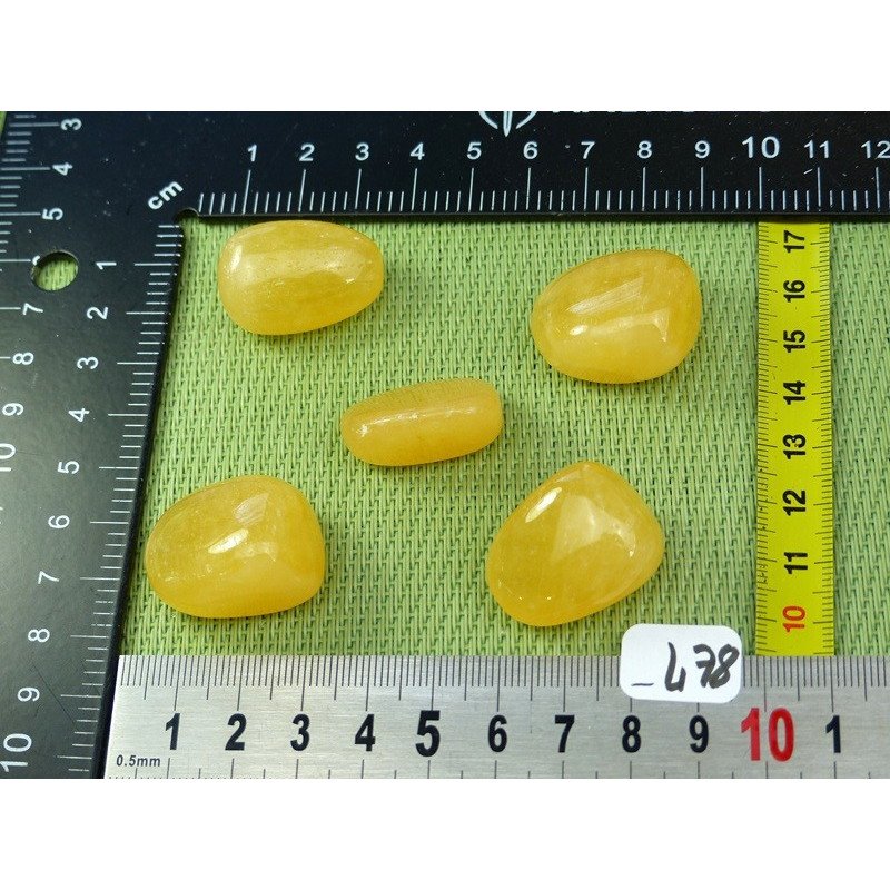 Calcite Orange Q Extra Lot de 5 Pierres Roulées 70g | Minéraux Paubrasil