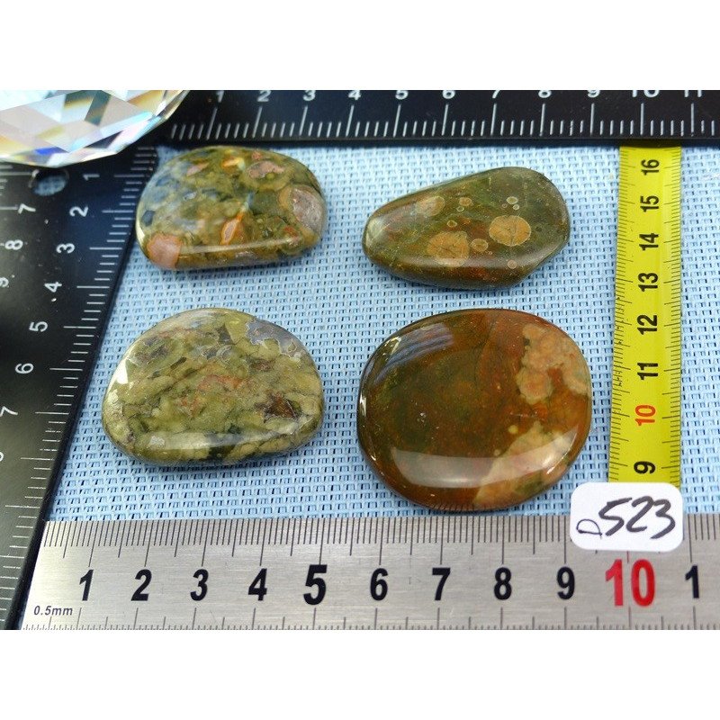 Rhyolite Lot de 4 Pierres Plates 84g | Minéraux Paubrasil