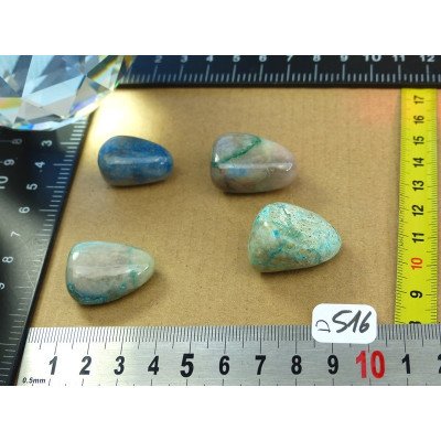 Shattuckite Namibie Lot de 4 Pierres Roulées 47g | Minéraux Paubrasil