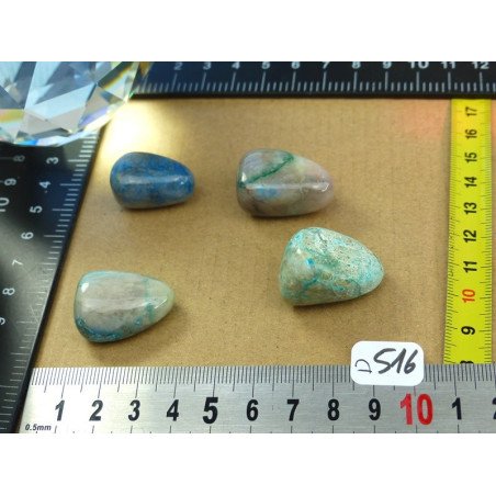Shattuckite Namibie Lot de 4 Pierres Roulées 47g | Minéraux Paubrasil
