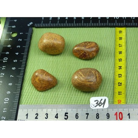 Jaspe Vermicelle - Jaspe Marianne Lot de 4 Pierres Roulées 7 | Minéraux Paubrasil