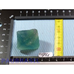 Fluorine Fluorite Multicolore en Pierre Brute Octaèdre 38g