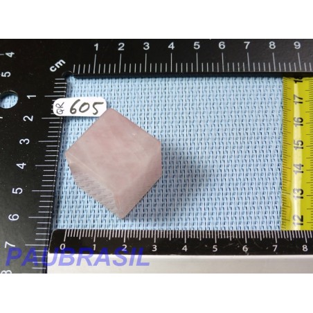 Cube poli en Quartz Rose Q Extra Brésil 32g 23mm