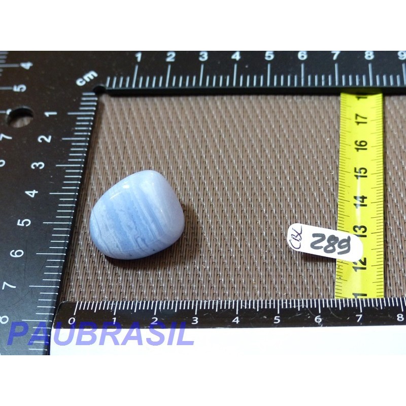 Calcédoine Bleue Rubanée - Agate Blue Lace pierre roulée Q Extra 13g