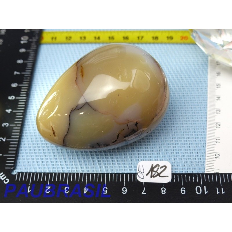 Oeuf Agate Naturelle Q Extra 263g 73mm long 55mm diamètre