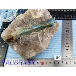 AIgue Marine beryl bleu sur Quartz Brésil pierre brute 1494gr