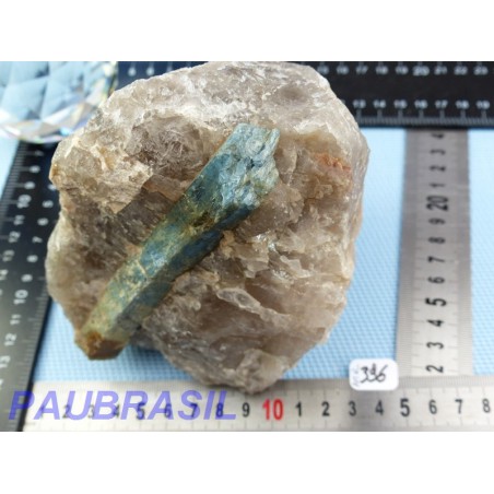 AIgue Marine beryl bleu sur Quartz Brésil pierre brute 1494gr