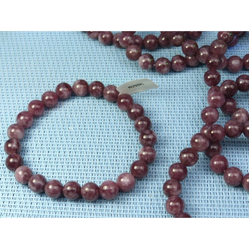 Bracelet Lépidolite en perles de 8mm
