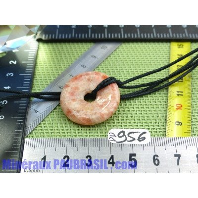 Pi Donut pendentif en Pierre de Soleil naturelle Q Extra 3cm
