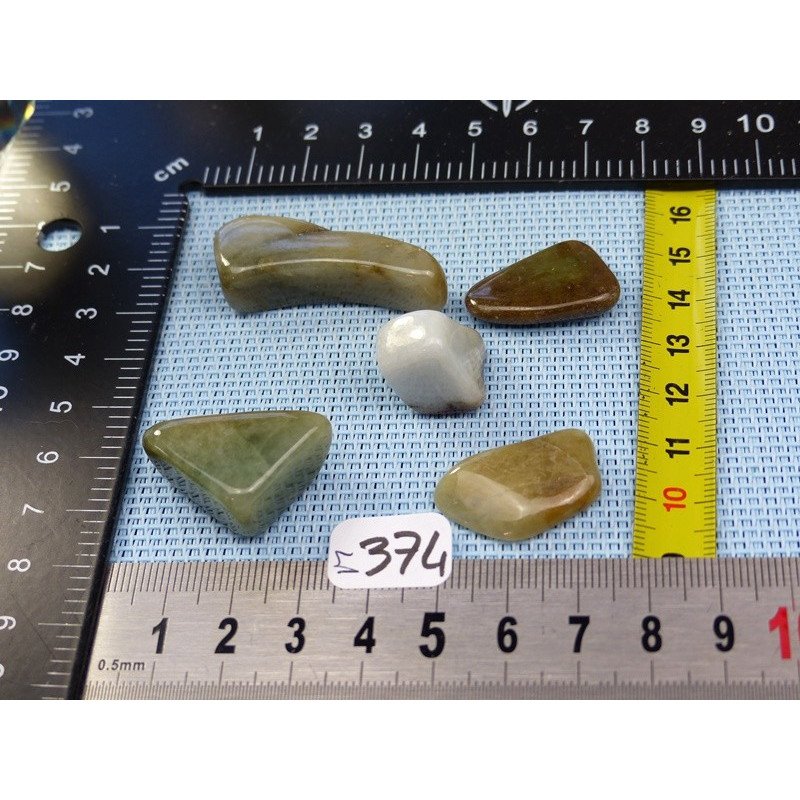 Jade Jadeite Lot de 5 Pierres Roulées 41g | Minéraux Paubrasil