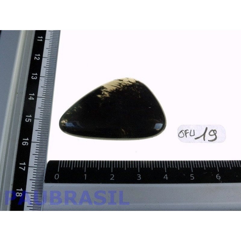 Obsidienne noire en Pierre plate Translucide Q Extra 15g