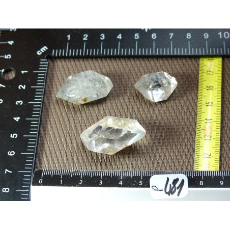 Pointe de Cristal de Roche Lot de 3 Pointes Biterminées 28g | Minéraux Paubrasil