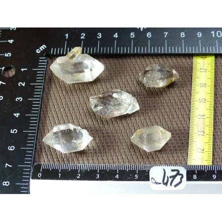 Pointe de Cristal de Roche Lot de 5 Pointes Biterminées 34g | Minéraux Paubrasil