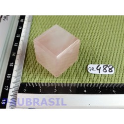 Cube poli en Quartz Rose Q Extra Brésil 34g 23mm