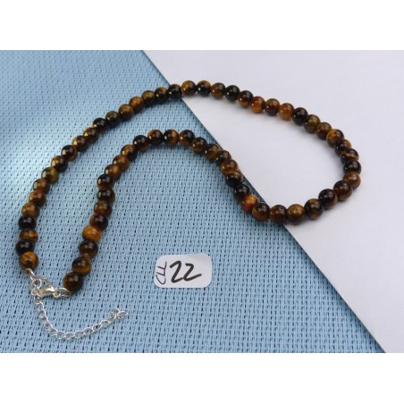 Collier Oeil de Tigre Q Extra en perles de 6mm 42cm environ