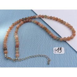 Collier Pierre de lune Orthose Q Extra en perles de 6mm 42cm environ