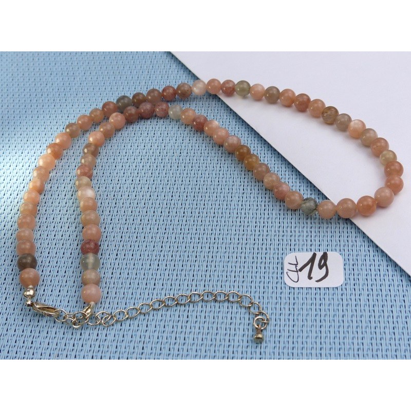 Collier Pierre de lune Orthose Q Extra en perles de 6mm 42cm environ