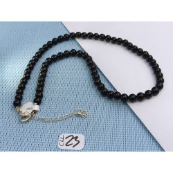 Collier 42cm environ Onyx Q Extra en perles de 6mm