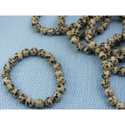 Bracelet Jaspe Dalmatien Lamparcien Q Extra en perles de 8mm