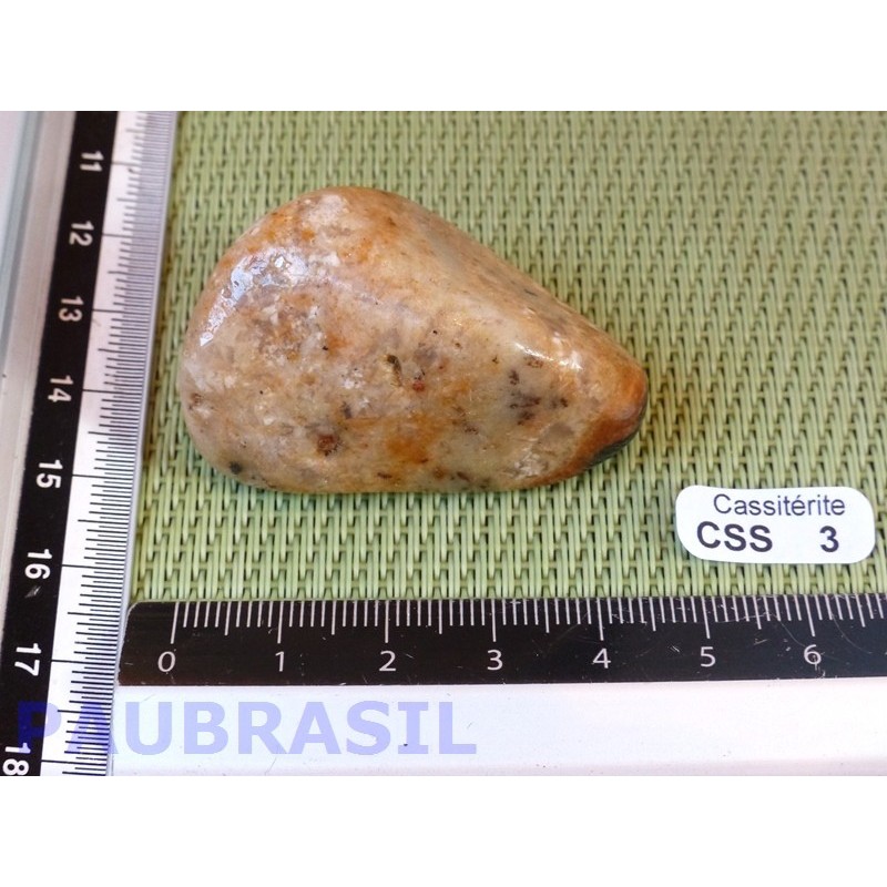 Cassitérite sur quartz en pierre roulée 38g