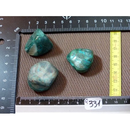 Malachite Chrysocolle Lot de 3 Pierres Roulées 110g | Minéraux Paubrasil