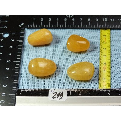 Calcite Orange Q Extra Lot de 4 Pierres Roulées 57g | Minéraux Paubrasil