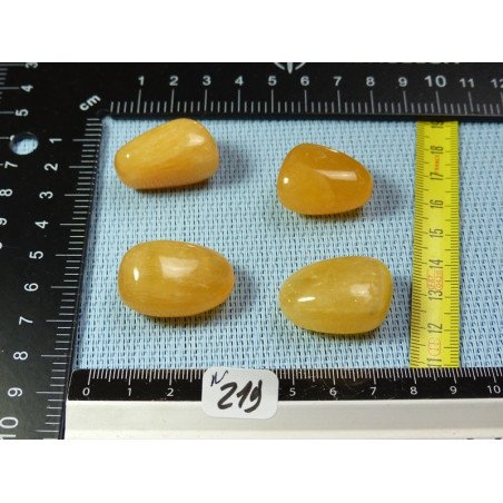 Calcite Orange Q Extra Lot de 4 Pierres Roulées 57g | Minéraux Paubrasil