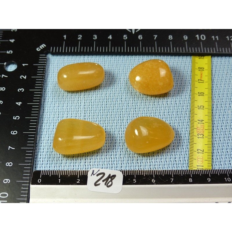 Calcite Orange Q Extra Lot de 4 Pierres Roulées 52g | Minéraux Paubrasil