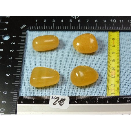 Calcite Orange Q Extra Lot de 4 Pierres Roulées 52g | Minéraux Paubrasil