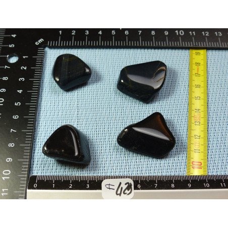 Oeil de Faucon Lot de 4 Pierres Roulées 59g | Minéraux Paubrasil