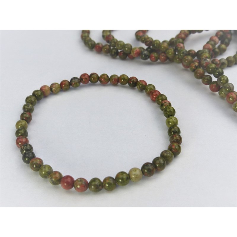 Bracelet Unakite en perles de 4 mm