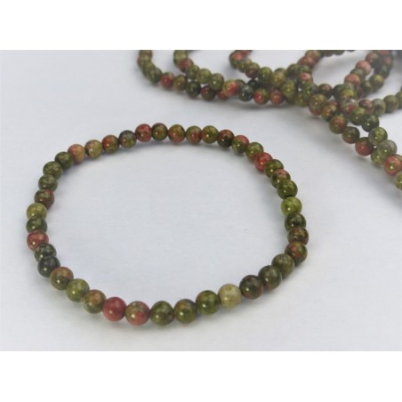 Bracelet Unakite en perles de 4 mm