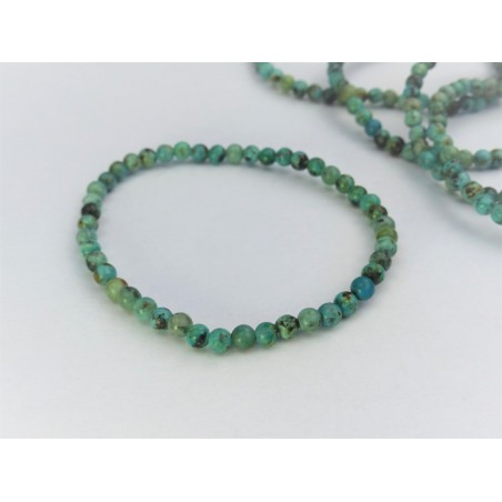 Bracelet Turquoise Afrique stabilisée Q Extra en perles de 4mm