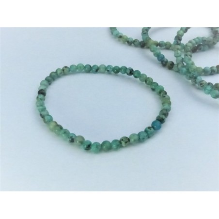 Bracelet Turquoise Afrique stabilisée Q Extra en perles de 4mm
