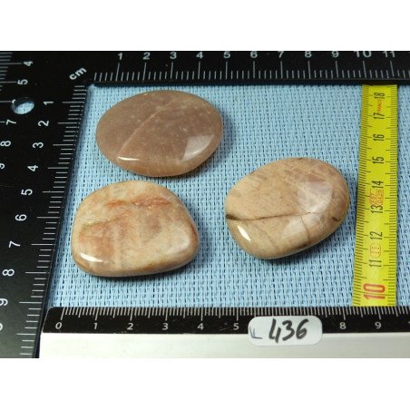 Pierre de Lune Orthose Lot de 3 Pierres Plates 66g | Minéraux Paubrasil