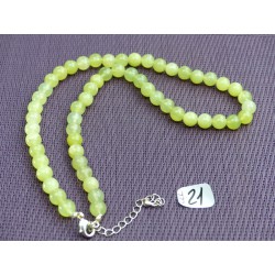 Collier Jade Jaune Australie en perles de 8mm 42cm environ