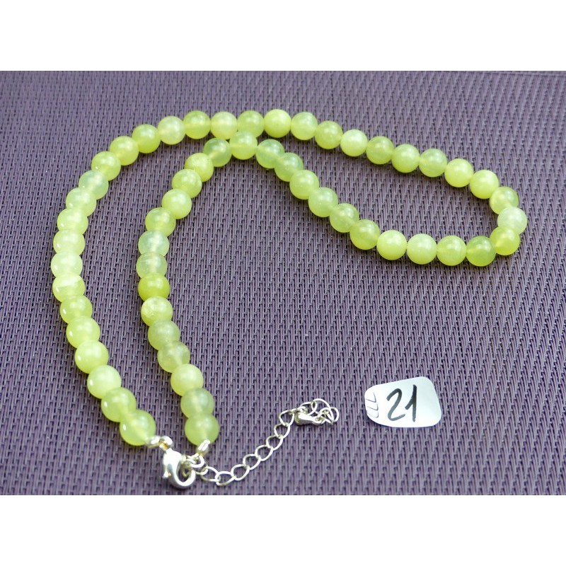 Collier Jade Jaune Australie en perles de 8mm 42cm environ