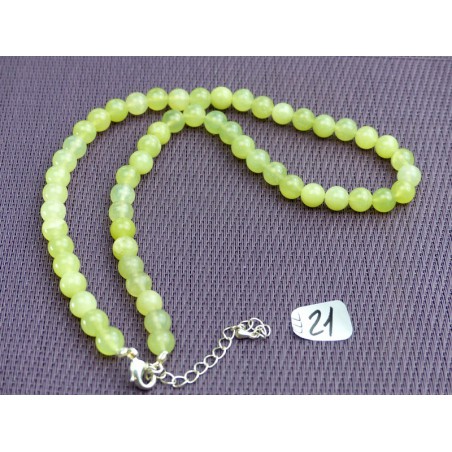 Collier Jade Jaune Australie en perles de 8mm 42cm environ