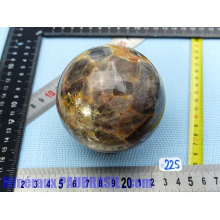 Sphère Pierre de lune noire Orthose 740g 82mm diamètre