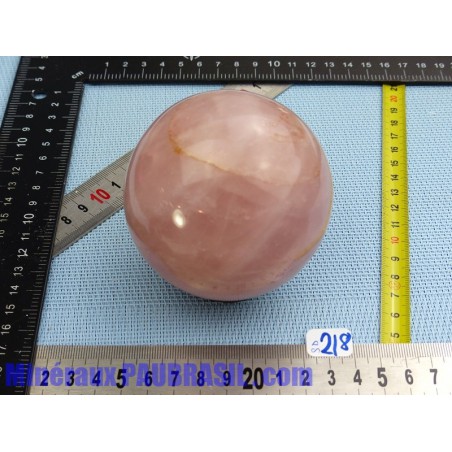 Sphère en Quartz Rose Q Extra 731g 80mm diamètre