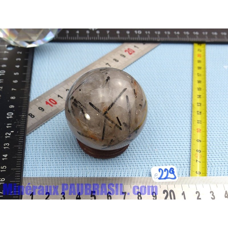 Sphère en Quartz Tourmaline Q Extra 253gr 57mm diam Brésil