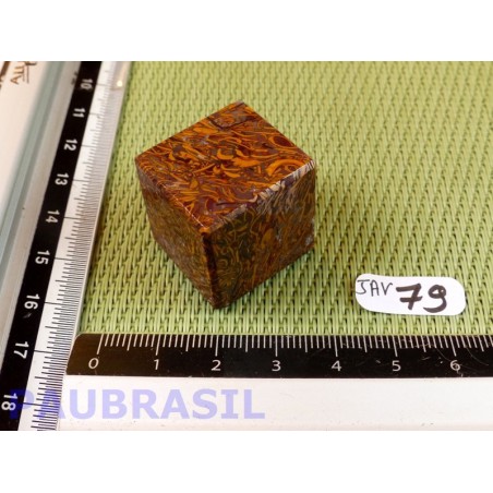 Cube poli en Jaspe Vermicelle -  Jaspe Marianne Q Extra 32g 22mm