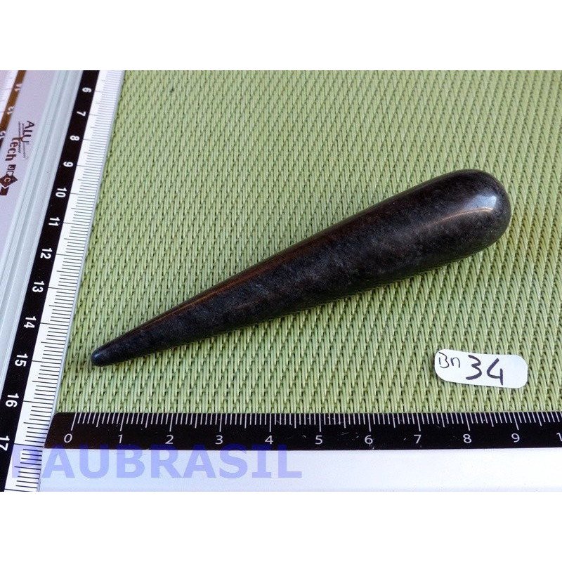 Bâton Pointe de Massage Obsidienne noire 100mm 38g