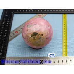 Sphere en  RHODONITE du Perou Q Extra 732g 73mm diamètre