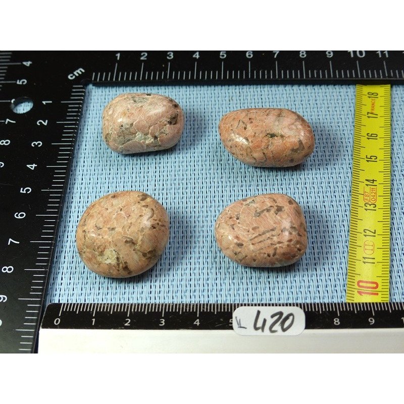 Orthoclase de Madagascar Lot de 4 Pierres Roulées 62g | Minéraux Paubrasil