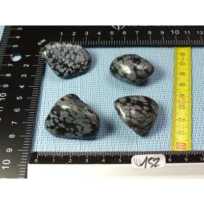 Obsidienne Flocon de Neige Lot de 4 Pierres Roulées 71g | Minéraux Paubrasil