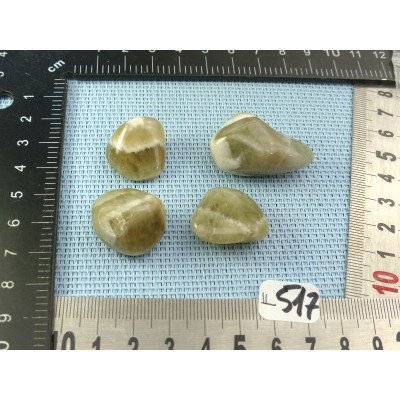 Prasiolite Lot de 4 Pierres Roulées 33gr50 | Minéraux Paubrasil