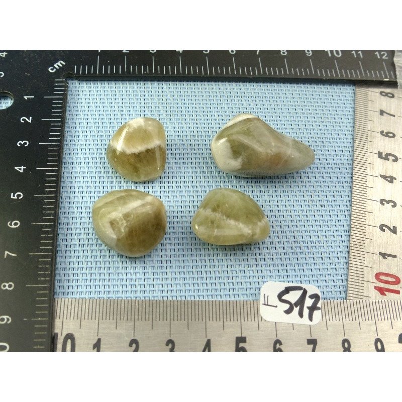 Prasiolite Lot de 4 Pierres Roulées 33gr50 | Minéraux Paubrasil